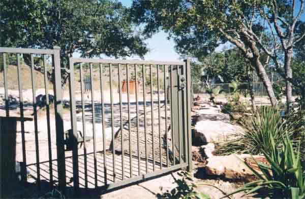 Black iron pool gate