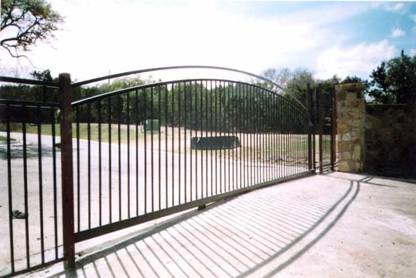 Automatic iron gates at a subdivision entrance